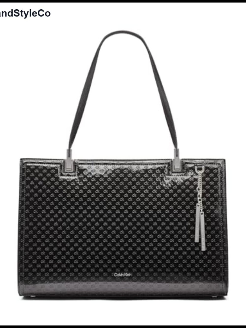 Vegan Leather Triple Compartment Chain Tote Satchel